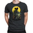 Monster and Bride Gazing at the Moon - Mens Premium T-Shirts RIPT Apparel Small / Heavy Metal