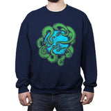 Monster of the Deep - Crew Neck Sweatshirt Crew Neck Sweatshirt RIPT Apparel Small / Navy