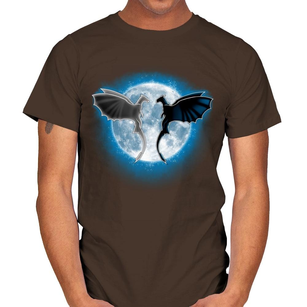 Moon Dragons - Mens T-Shirts RIPT Apparel Small / Dark Chocolate