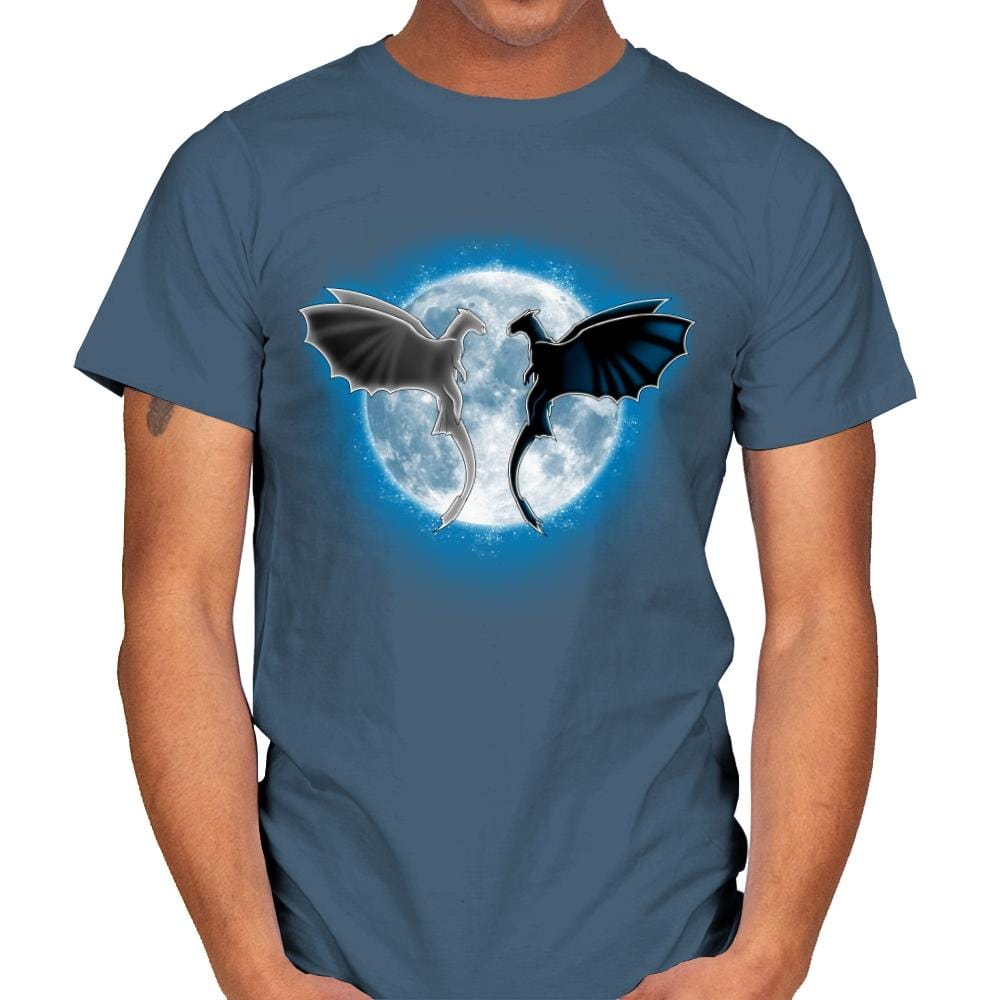 Moon Dragons - Mens T-Shirts RIPT Apparel Small / Indigo Blue