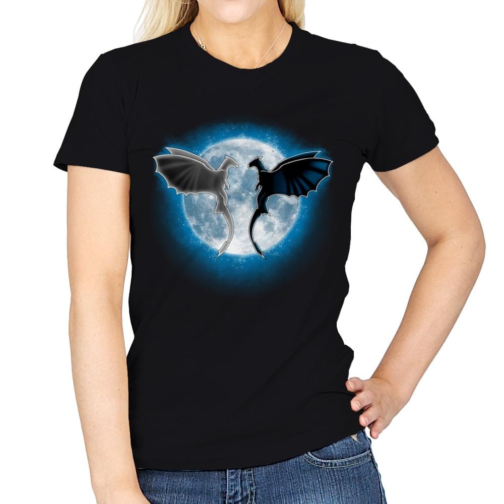 Moon Dragons - Womens T-Shirts RIPT Apparel Small / Black