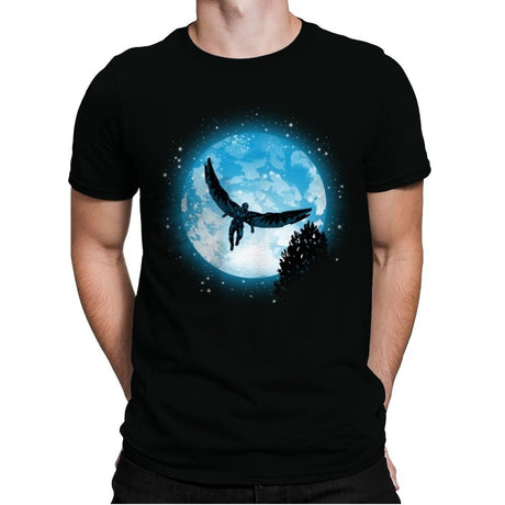 Moon Falcon - Mens Premium T-Shirts RIPT Apparel Small / Black