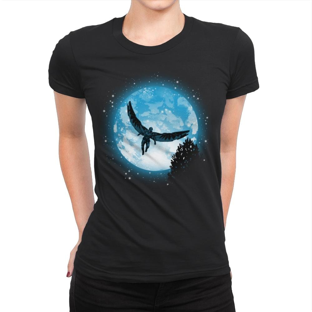 Moon Falcon - Womens Premium T-Shirts RIPT Apparel Small / Black