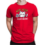 More Beer Right Meow - Mens Premium T-Shirts RIPT Apparel Small / Red