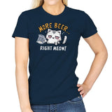 More Beer Right Meow - Womens T-Shirts RIPT Apparel Small / Navy