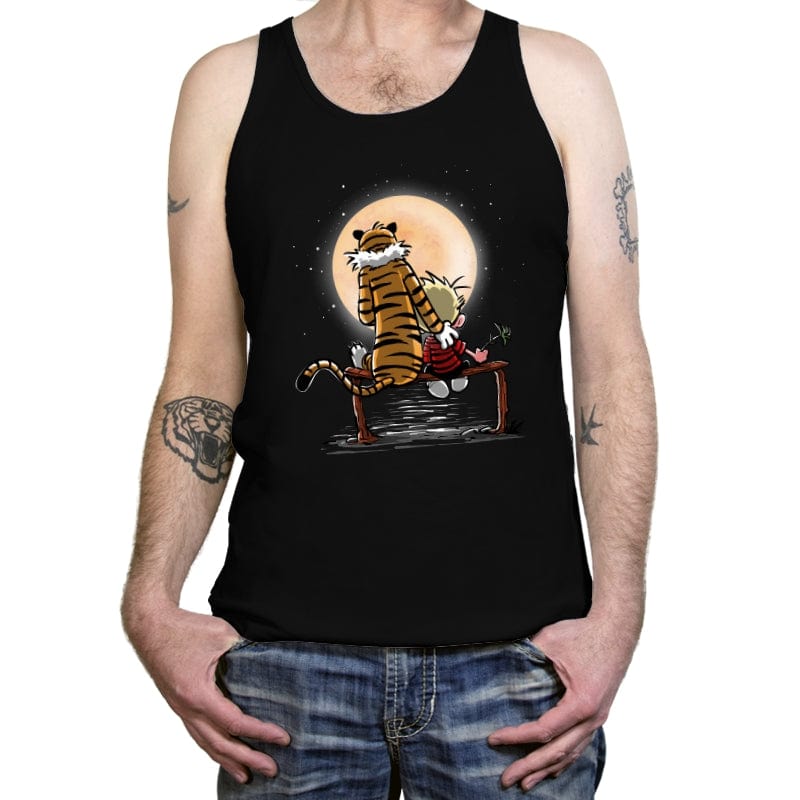 More Friends Gazing at the Moon - Tanktop Tanktop RIPT Apparel X-Small / Black