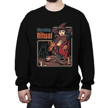 Morning Ritual - Crew Neck Sweatshirt Crew Neck Sweatshirt RIPT Apparel Small / Black