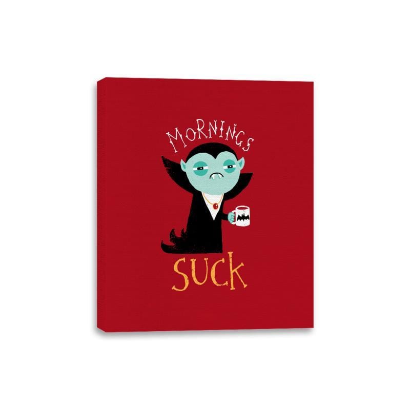 Mornings Suck - Canvas Wraps Canvas Wraps RIPT Apparel 8x10 / Red