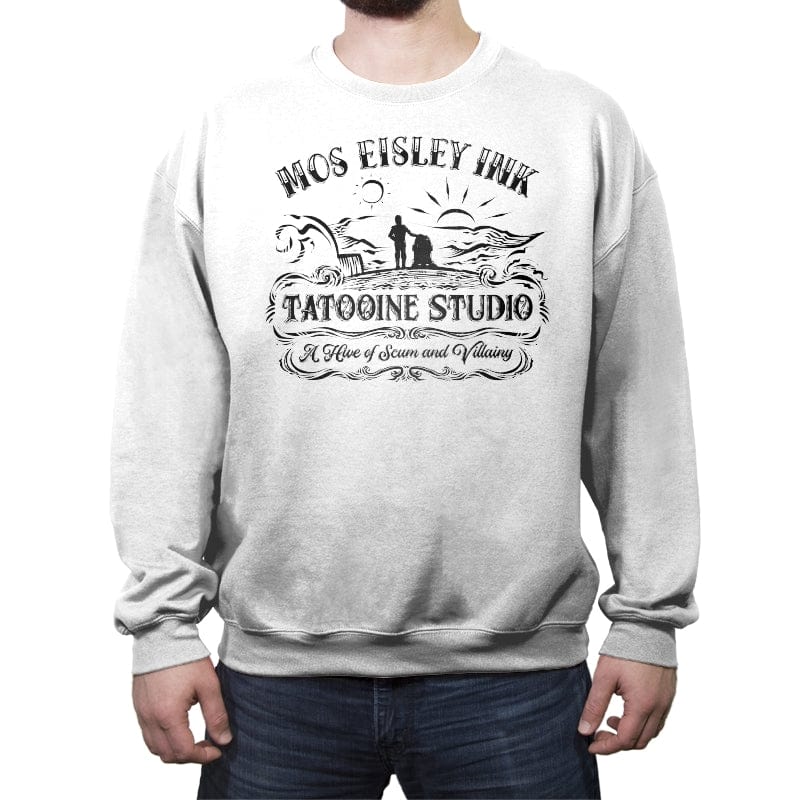 Mos Eisley Ink Tatooine Studio - Crew Neck Sweatshirt Crew Neck Sweatshirt RIPT Apparel Small / White