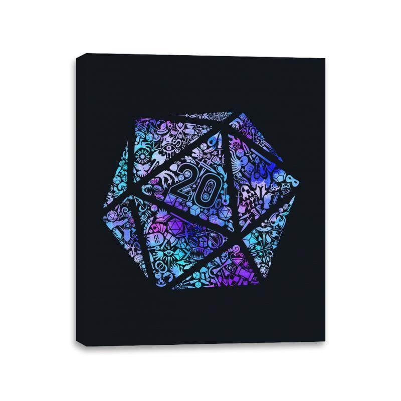 Mosaic D20 - Canvas Wraps Canvas Wraps RIPT Apparel 11x14 / Black