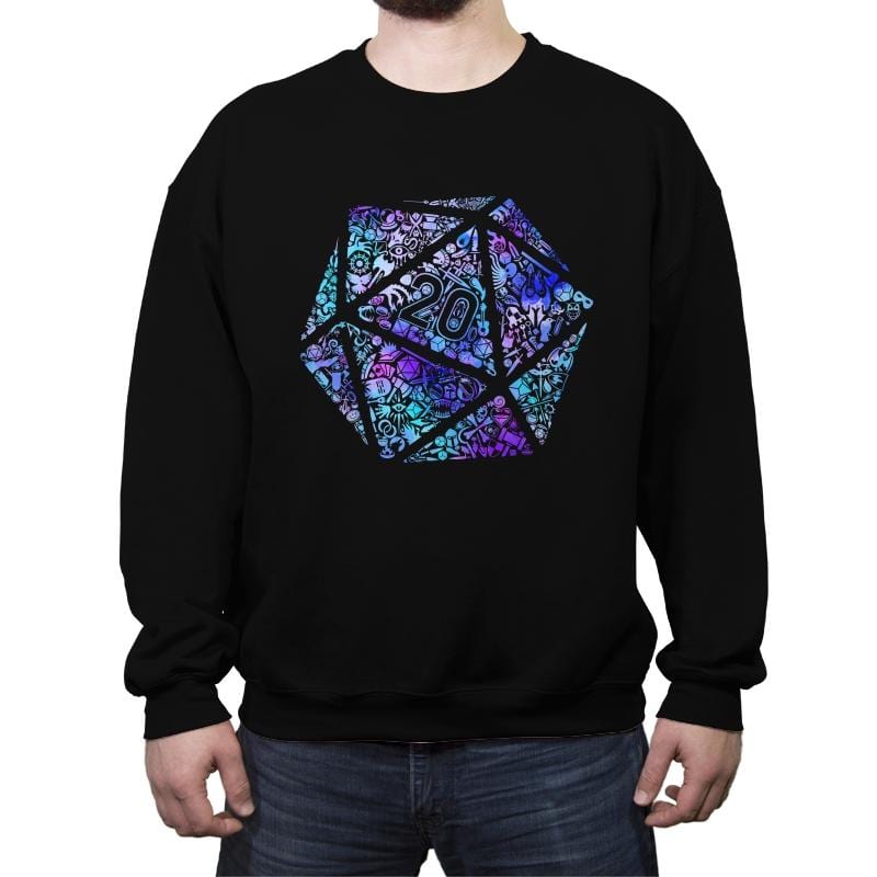 Mosaic D20 - Crew Neck Sweatshirt Crew Neck Sweatshirt RIPT Apparel Small / Black