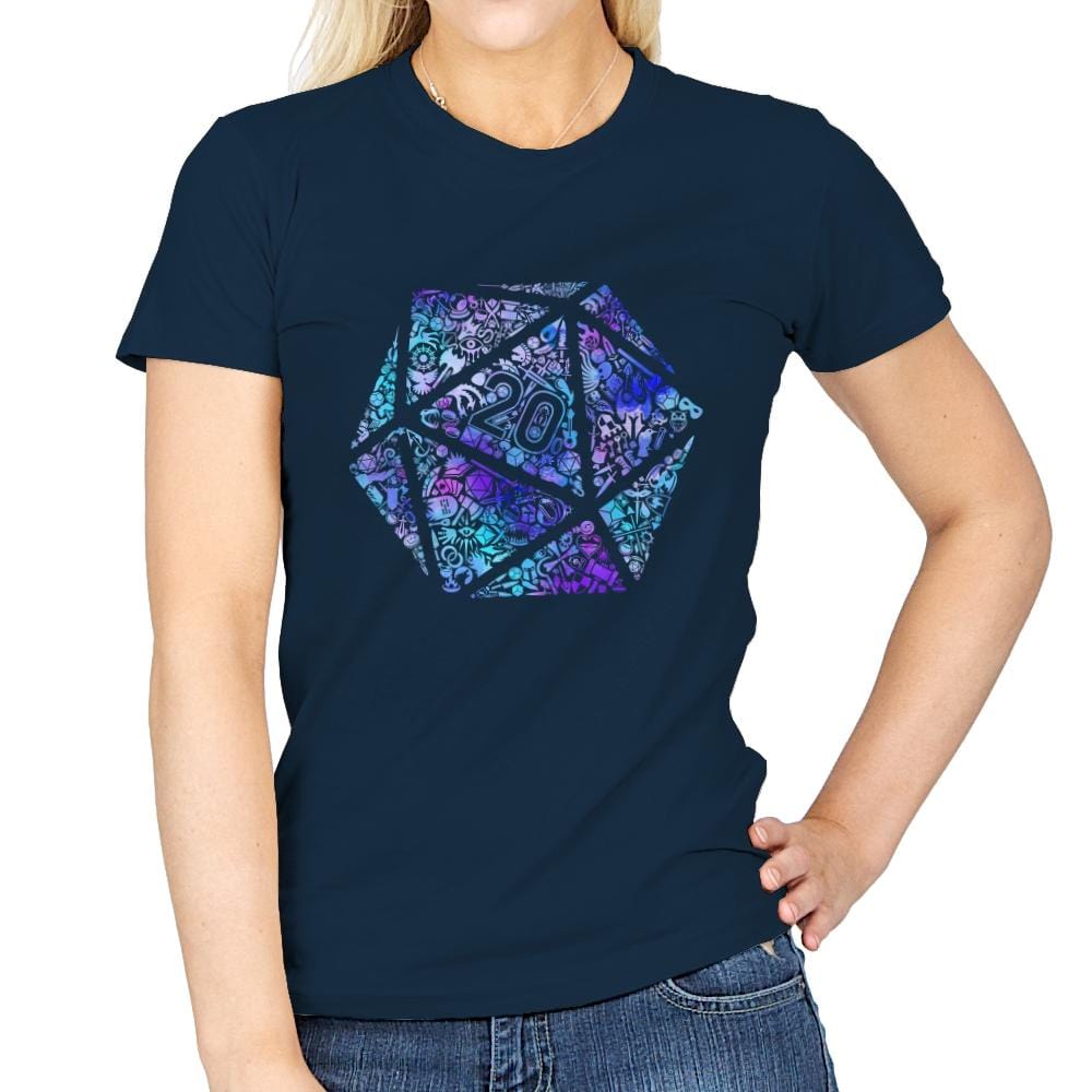 Mosaic D20 - Womens T-Shirts RIPT Apparel Small / Navy