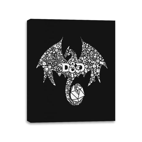 Mosaic Dragon - Canvas Wraps Canvas Wraps RIPT Apparel 11x14 / Black