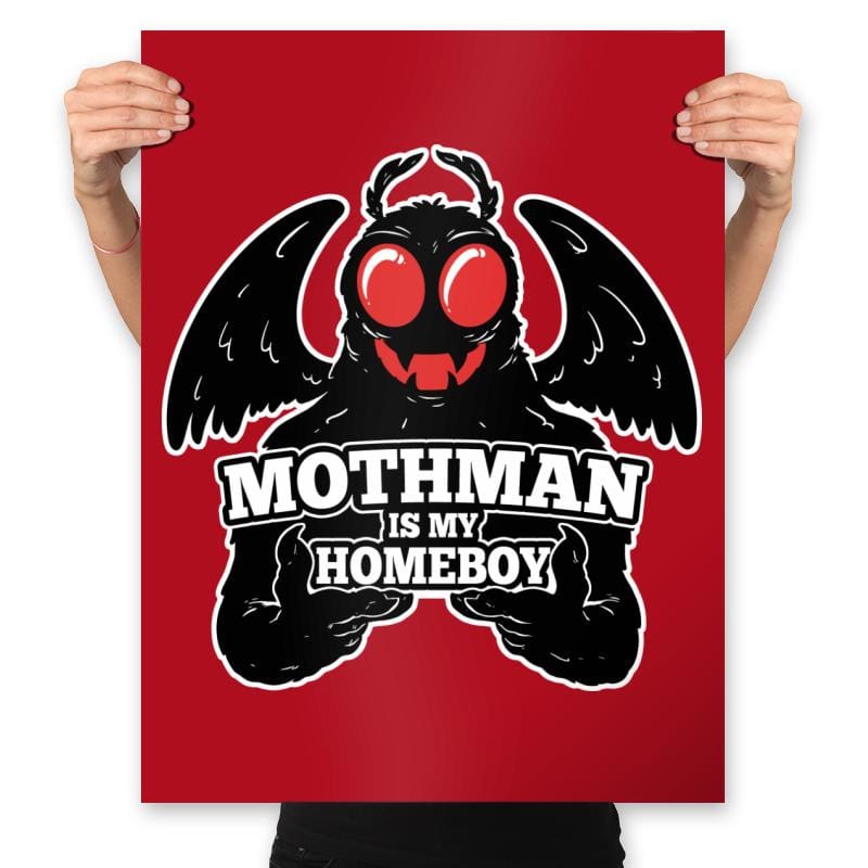 Mothman is my Homeboy - Prints Posters RIPT Apparel 18x24 / Red