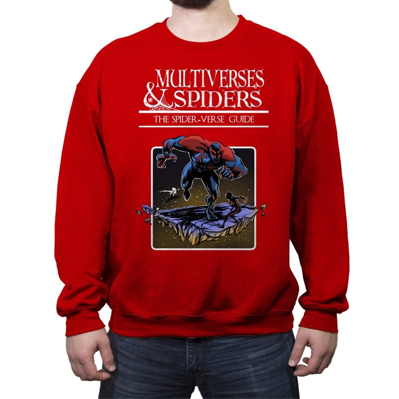 Multiverses & Spiders - Crew Neck Sweatshirt Crew Neck Sweatshirt RIPT Apparel Small / Red