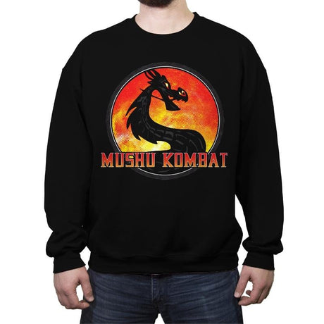 Mushu Fight - Crew Neck Sweatshirt Crew Neck Sweatshirt RIPT Apparel Small / Black