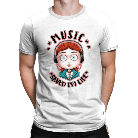 Music Saved... - Mens Premium T-Shirts RIPT Apparel Small / White