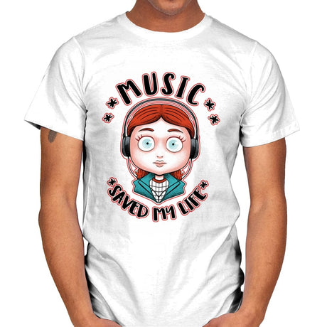 Music Saved... - Mens T-Shirts RIPT Apparel Small / White