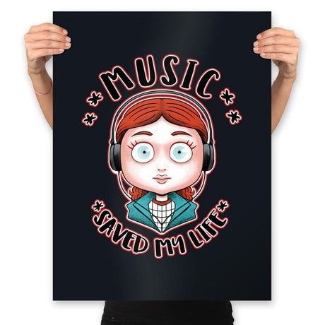 Music Saved... - Prints Posters RIPT Apparel 18x24 / Black