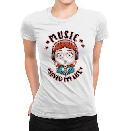 Music Saved... - Womens Premium T-Shirts RIPT Apparel Small / White