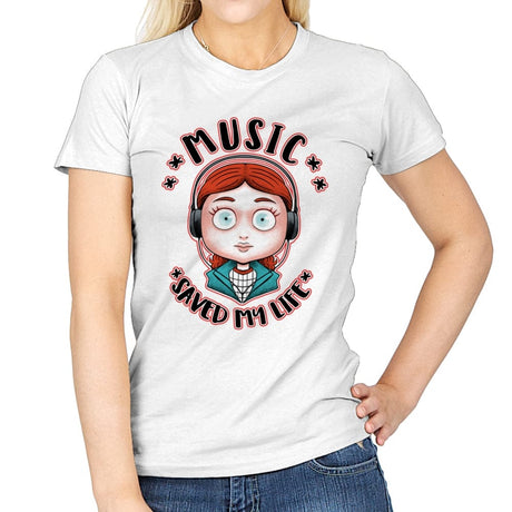 Music Saved... - Womens T-Shirts RIPT Apparel Small / White