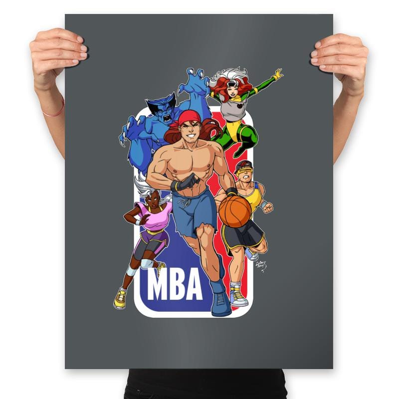 Mutant Basketball Association  - Prints Posters RIPT Apparel 18x24 / Charcoal