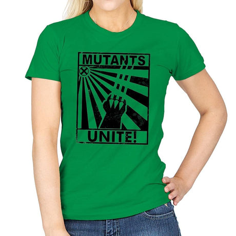 Mutants Unite - Womens T-Shirts RIPT Apparel Small / Irish Green