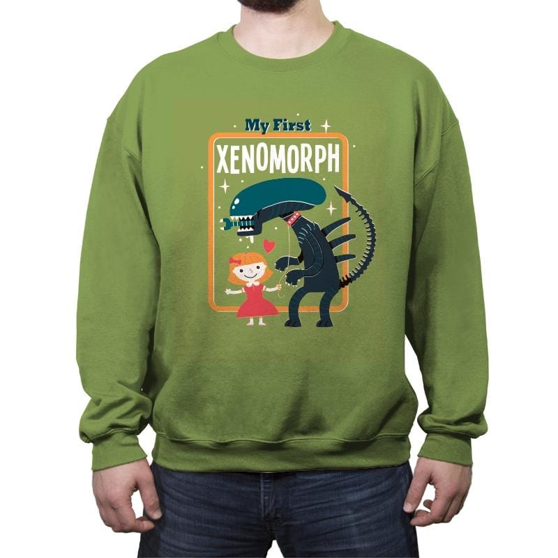 My First Xenomorph - Crew Neck Sweatshirt Crew Neck Sweatshirt RIPT Apparel Small / Kiwi