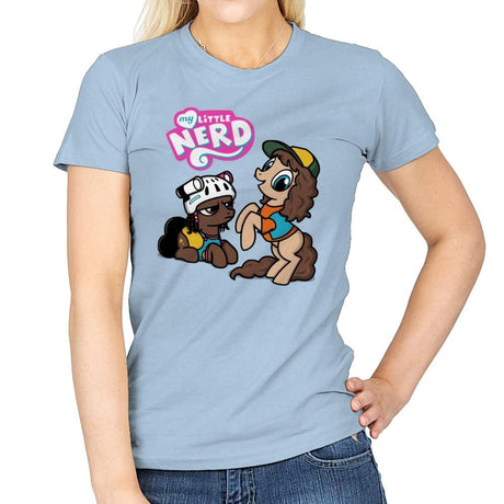 My Little Nerd - Womens T-Shirts RIPT Apparel Small / Light Blue