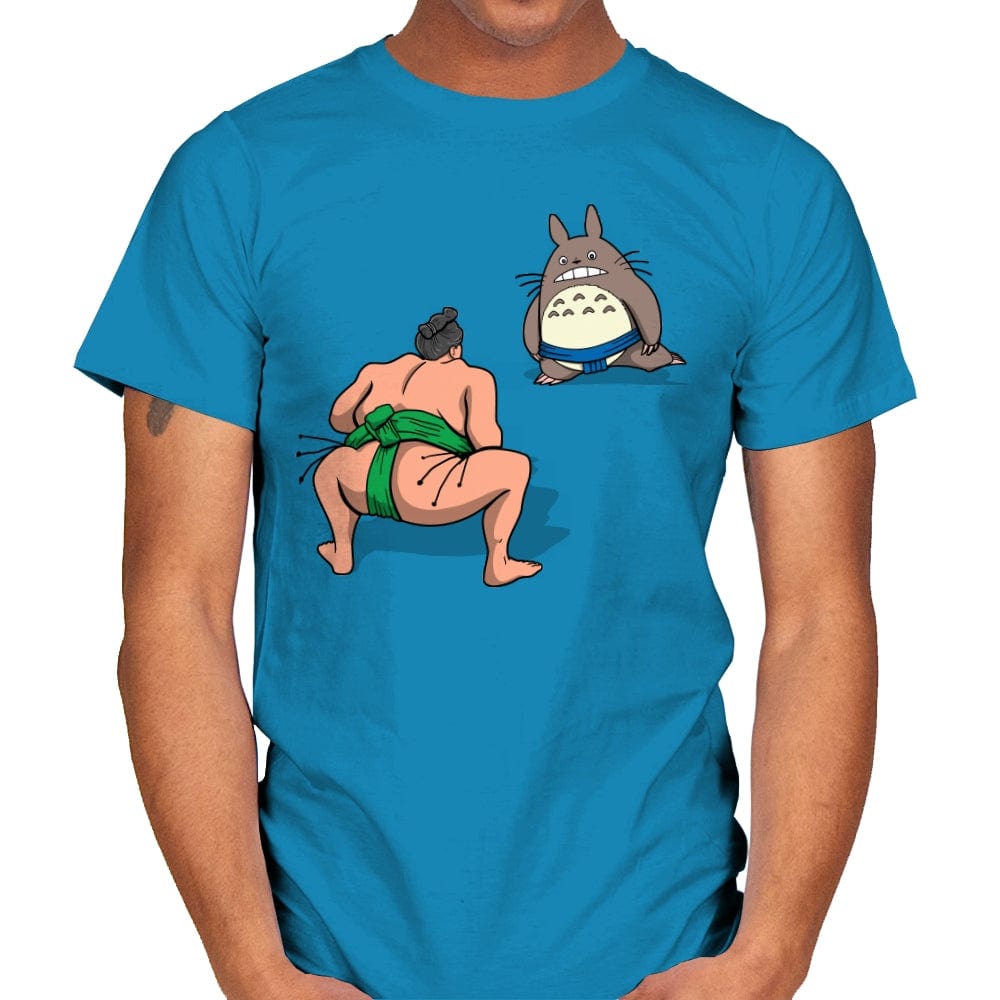 My Sumo Wrestler Neighbor - Mens T-Shirts RIPT Apparel Small / Sapphire