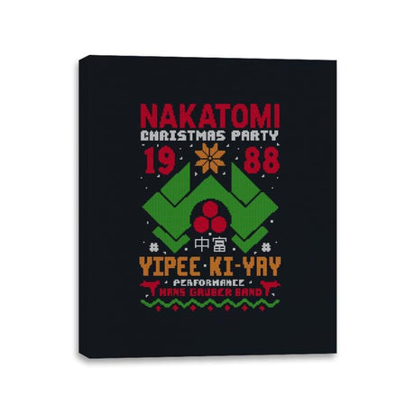 Nakatomi Christmas Party - Canvas Wraps Canvas Wraps RIPT Apparel 11x14 / Black