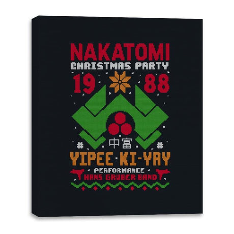 Nakatomi Christmas Party - Canvas Wraps Canvas Wraps RIPT Apparel 16x20 / Black