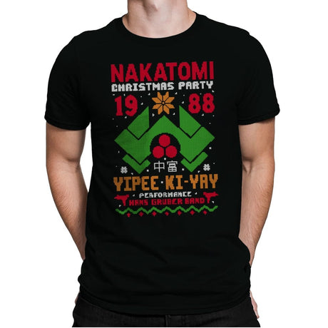 Nakatomi Christmas Party - Mens Premium T-Shirts RIPT Apparel Small / Black