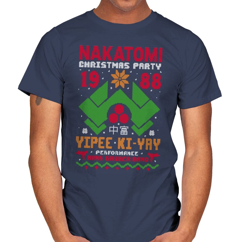 Nakatomi Christmas Party - Mens T-Shirts RIPT Apparel Small / Navy