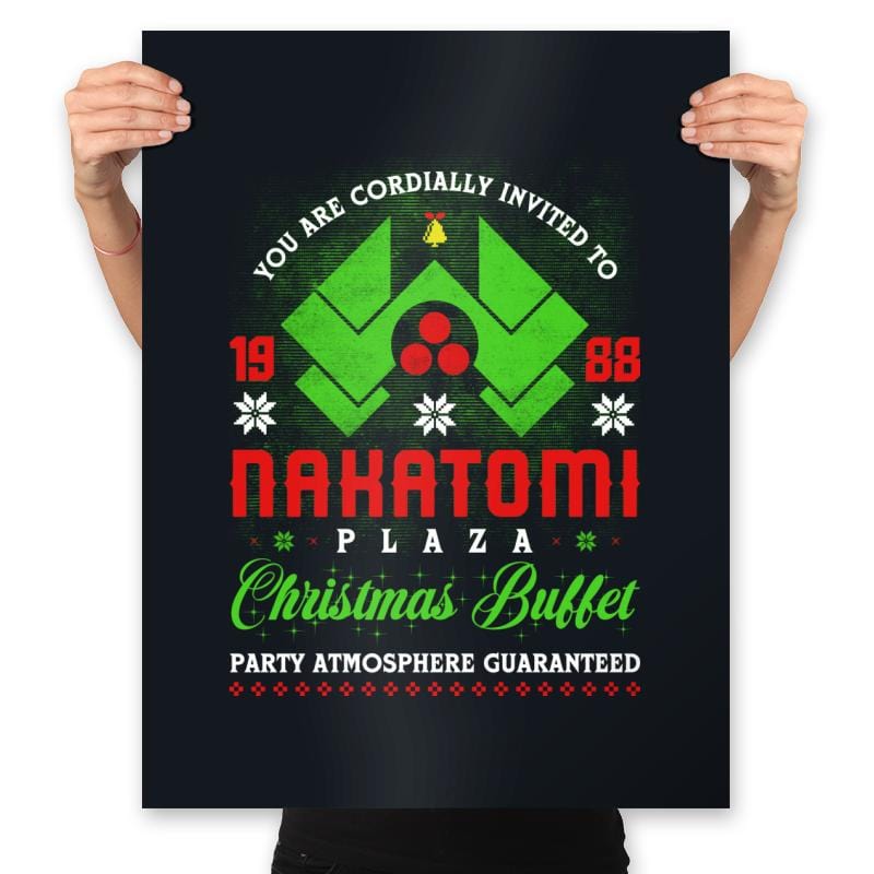 Nakatomi Christmas Party - Prints Posters RIPT Apparel 18x24 / Black