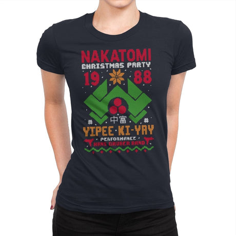 Nakatomi Christmas Party - Womens Premium T-Shirts RIPT Apparel Small / Midnight Navy