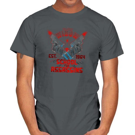 Nat's School for Assassins Exclusive - Mens T-Shirts RIPT Apparel Small / Charcoal