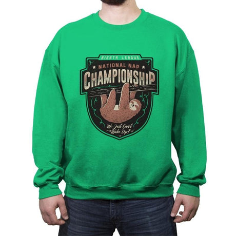 National Nap Championship - Crew Neck Sweatshirt Crew Neck Sweatshirt RIPT Apparel Small / Irish Green