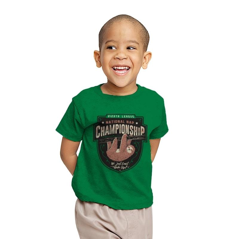 National Nap Championship - Youth T-Shirts RIPT Apparel X-small / Kelly