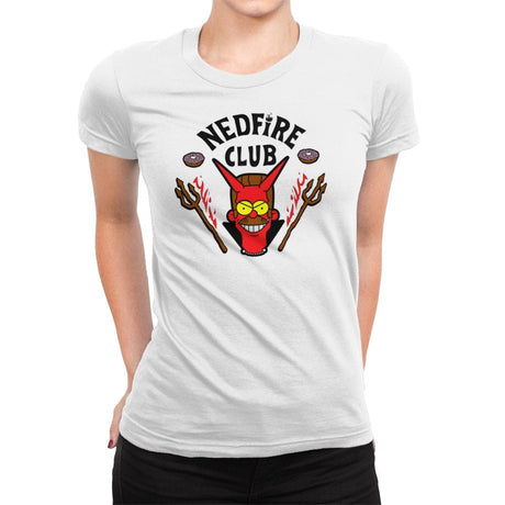 Nedfire Club - Womens Premium T-Shirts RIPT Apparel Small / White