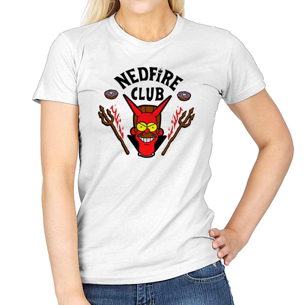 Nedfire Club - Womens T-Shirts RIPT Apparel Small / White