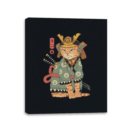 Neko Samurai - Canvas Wraps Canvas Wraps RIPT Apparel 11x14 / Black