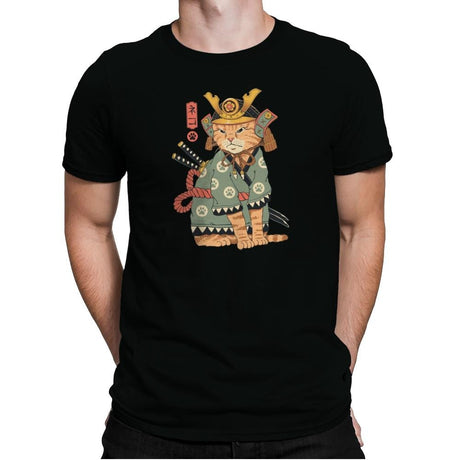 Neko Samurai - Mens Premium T-Shirts RIPT Apparel Small / Black