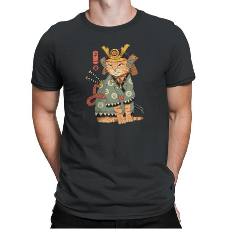 Neko Samurai - Mens Premium T-Shirts RIPT Apparel Small / Heavy Metal