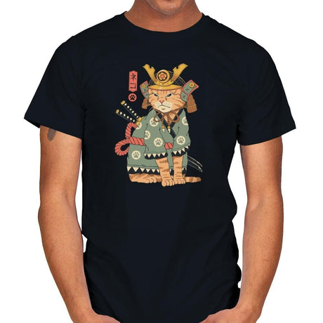 Neko Samurai - Mens T-Shirts RIPT Apparel Small / Black