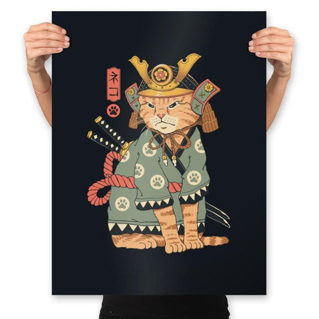 Neko Samurai - Prints Posters RIPT Apparel 18x24 / Black