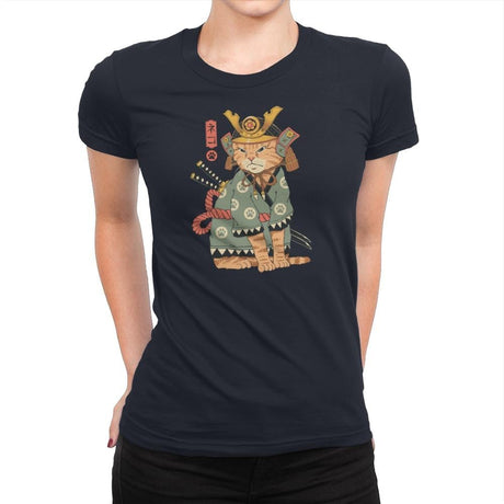 Neko Samurai - Womens Premium T-Shirts RIPT Apparel Small / Midnight Navy