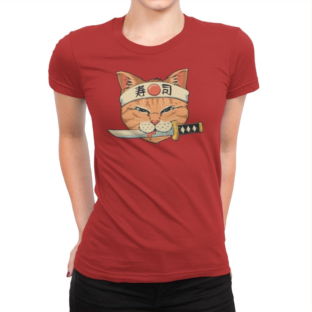 Neko Sushi Catana - Womens Premium T-Shirts RIPT Apparel Small / Red