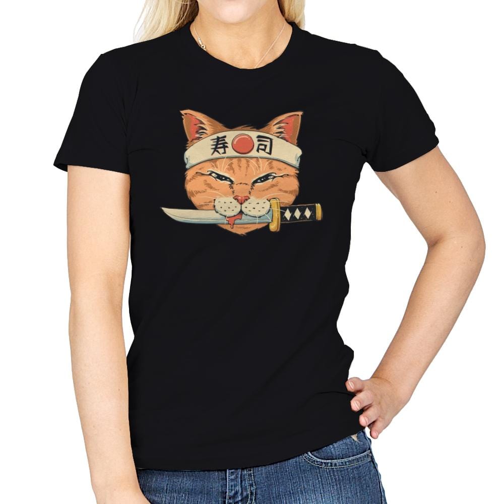 Neko Sushi Catana - Womens T-Shirts RIPT Apparel Small / Black