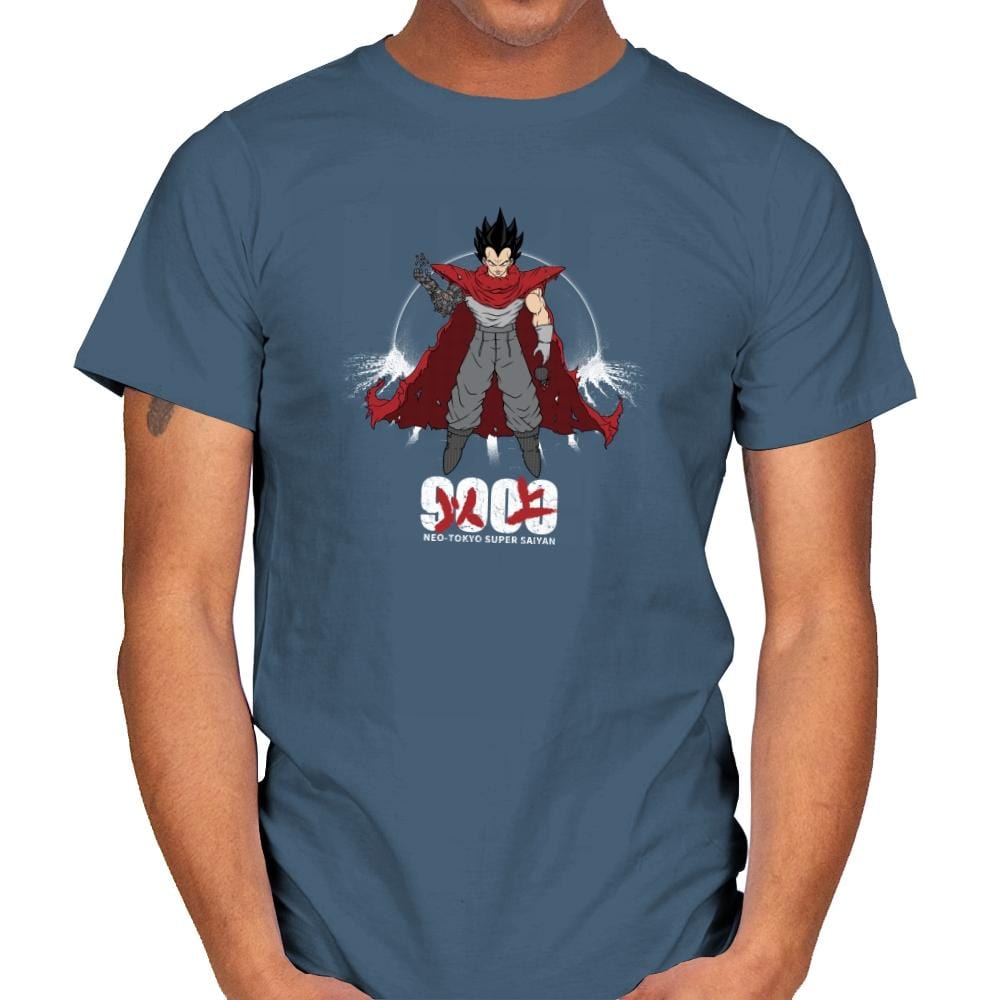 Neo-Tokyo Super Saiyan - Kamehameha Tees - Mens T-Shirts RIPT Apparel Small / Indigo Blue